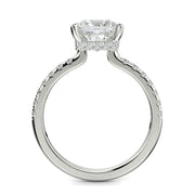 Pauline Princess Cut Pave Hidden Halo 4 Prong Claw Set Engagement Ring Setting - Nivetta